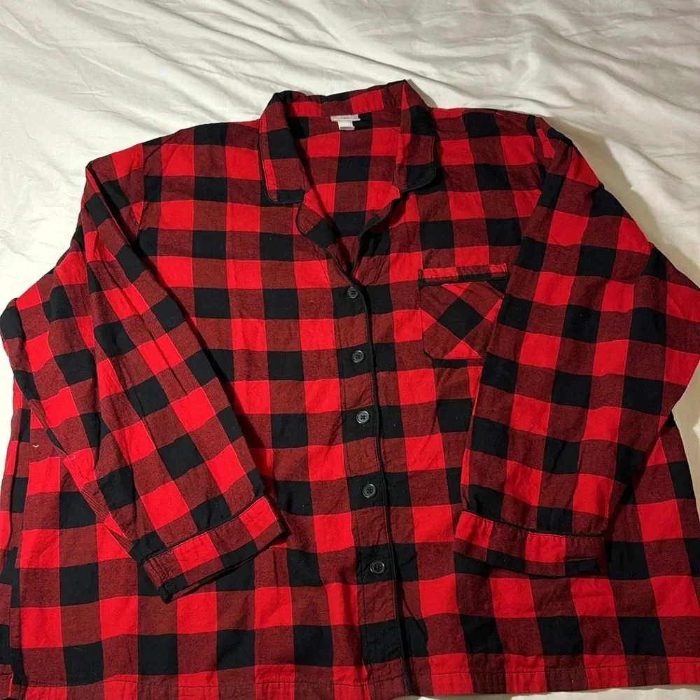 Wondershop -Womens Holiday Buffalo Check Plaid Flannel Pajama Set 3X